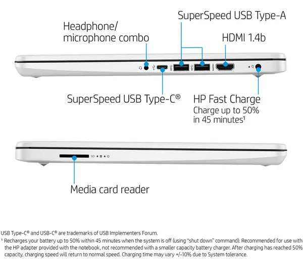 HP Stream 14s-dq0506sa 14" Laptop - Intel® Celeron®, 64 GB eMMC, White