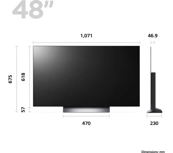 LG OLED48C34LA 48" Smart 4K Ultra HD HDR OLED TV with Amazon Alexa