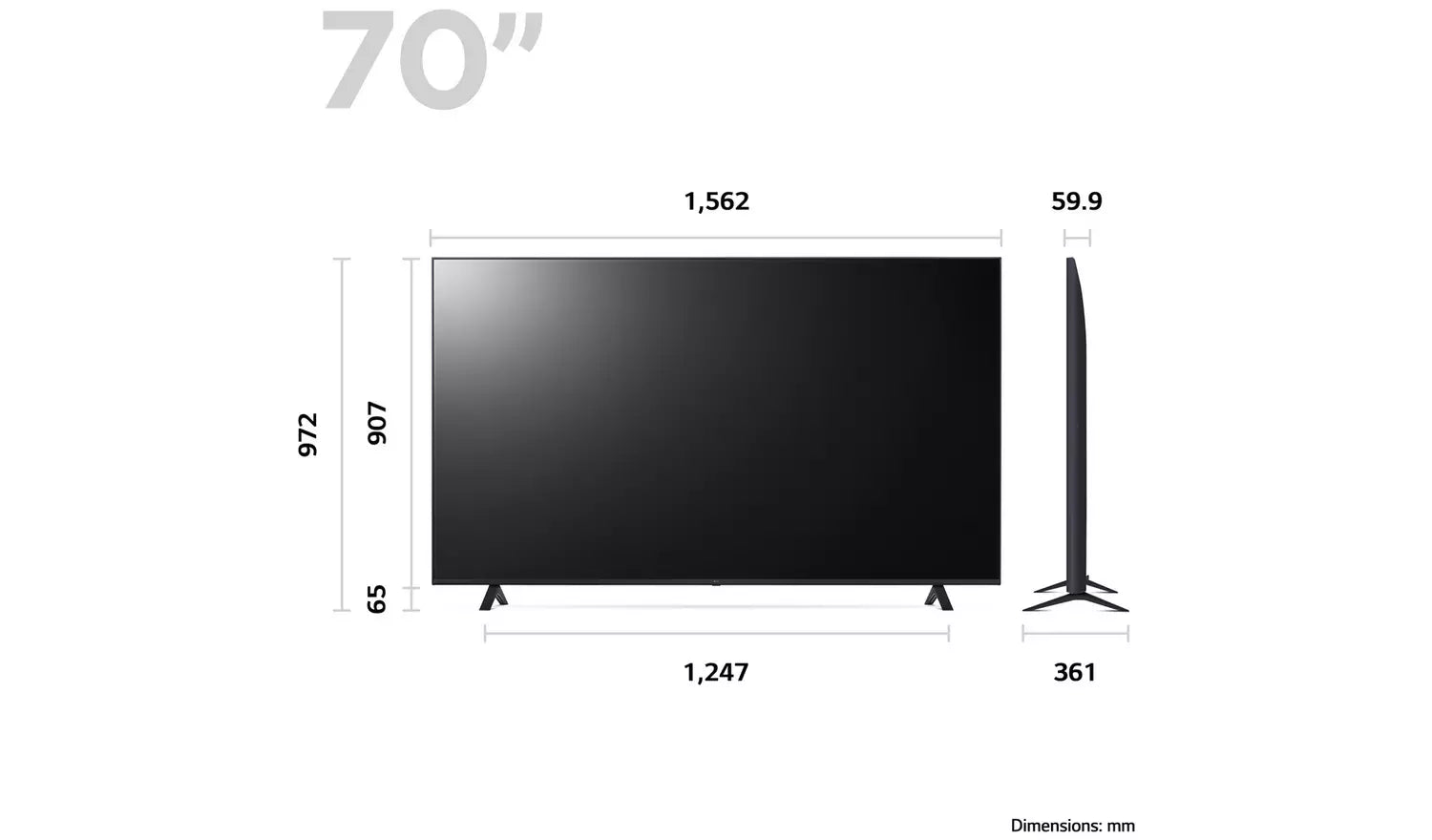 LG 70 Inch 70UR80006LJ Smart 4K UHD HDR LED Freeview TV