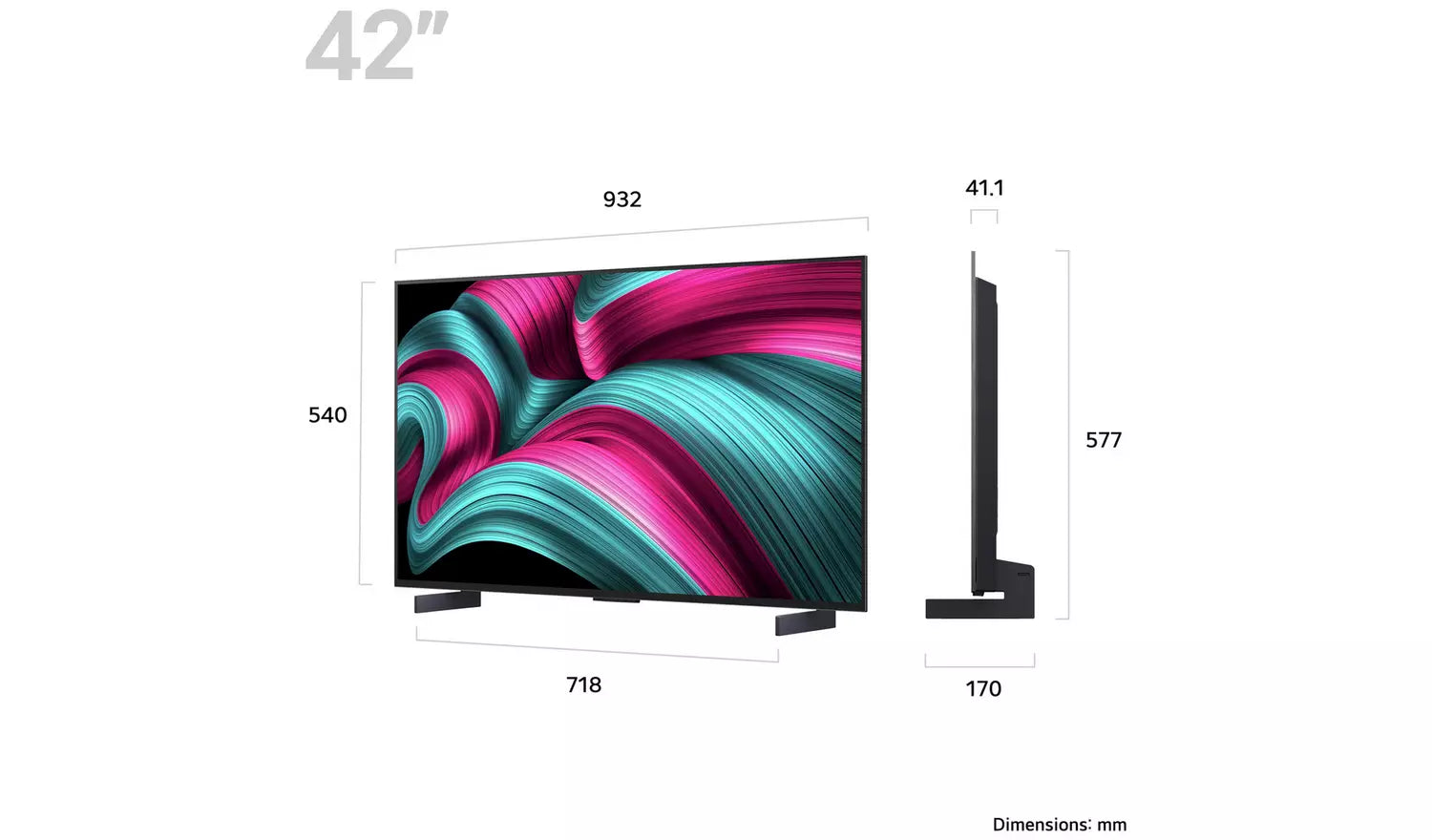 LG 42 Inch OLED42C55LA Smart 4K UHD HDR OLED TV