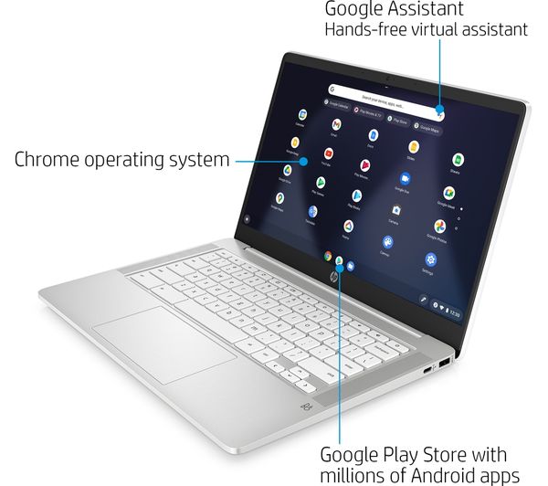 HP 14-na503sa 14" Chromebook - Intel® Celeron®, 64 GB eMMC, White