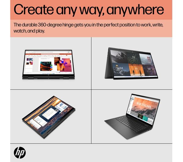 HP ENVY x360 15.6" 2 in 1 Laptop - AMD Ryzen 5, 512 GB SSD, Black