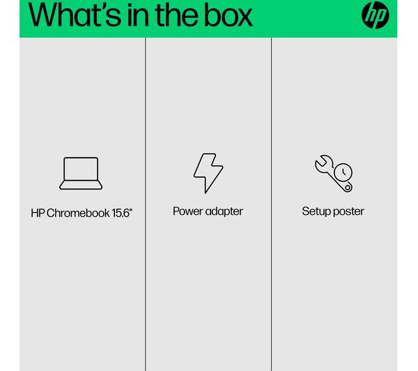 HP 15a-nb0502sa 15.6" Chromebook Plus - Intel® Core™ i3, 128 GB SSD, Silver