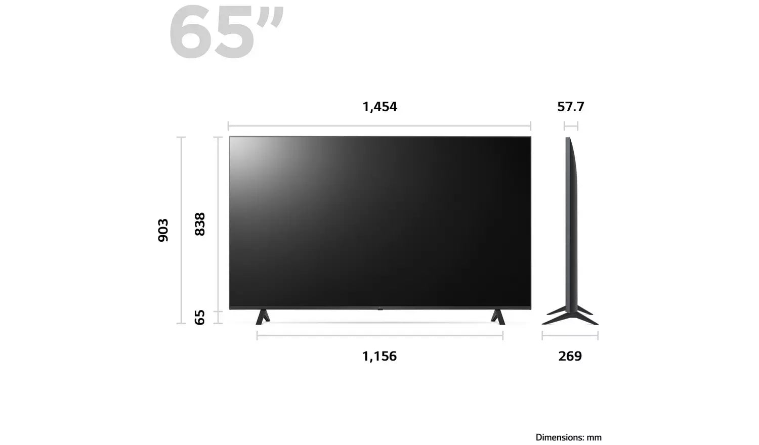 LG 65 Inch 65UR78006LK Smart 4K UHD HDR LED Freeview TV