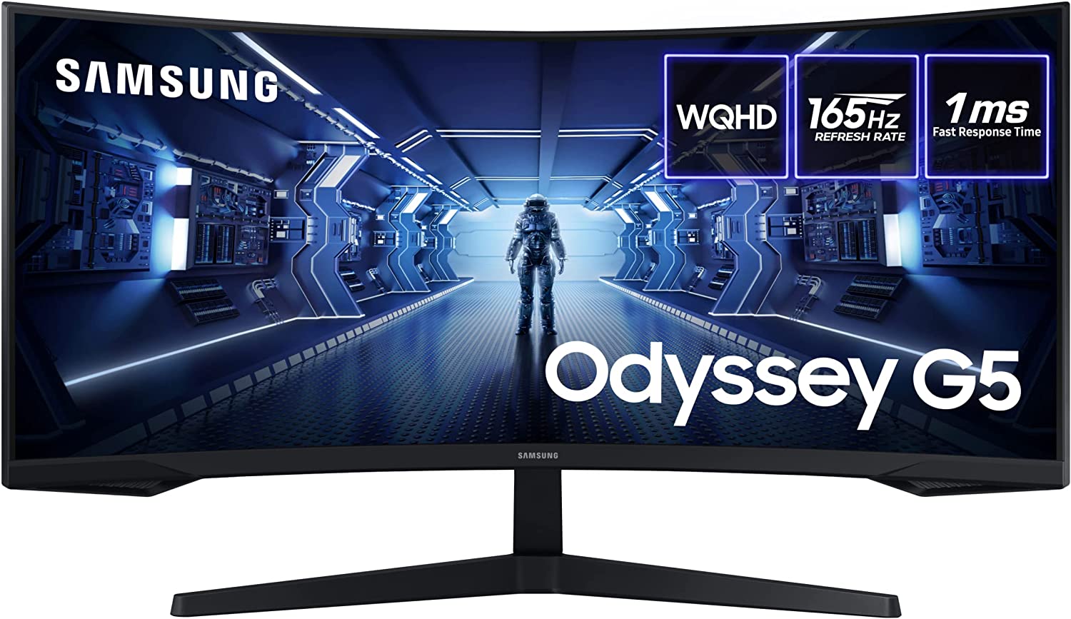 SAMSUNG Odyssey G5 LC34G55TWWPXXU Wide Quad HD 34" Curved VA LCD Gaming Monitor - Black - SamaTechs