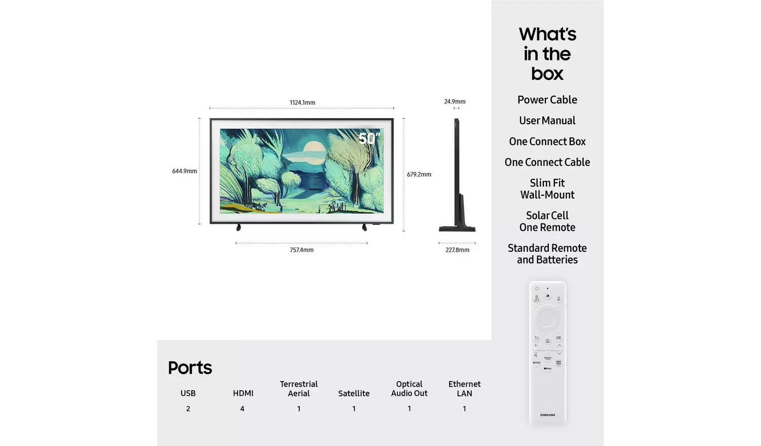 Samsung 50 Inch QE50LS03FAU The Frame Smart QLED TV