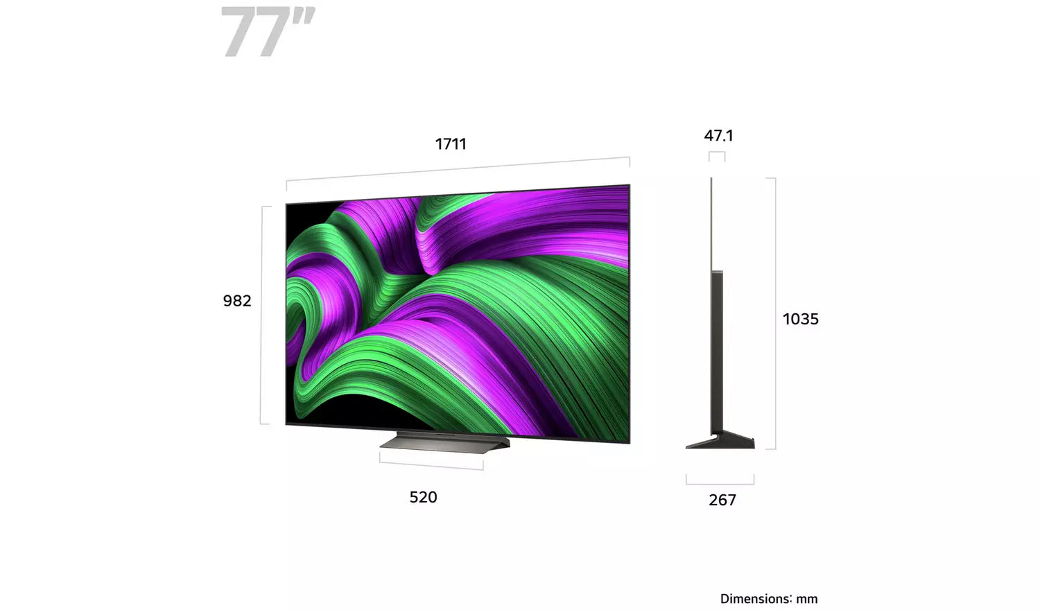 LG 77 Inch OLED77C55LA Smart 4K UHD HDR OLED TV