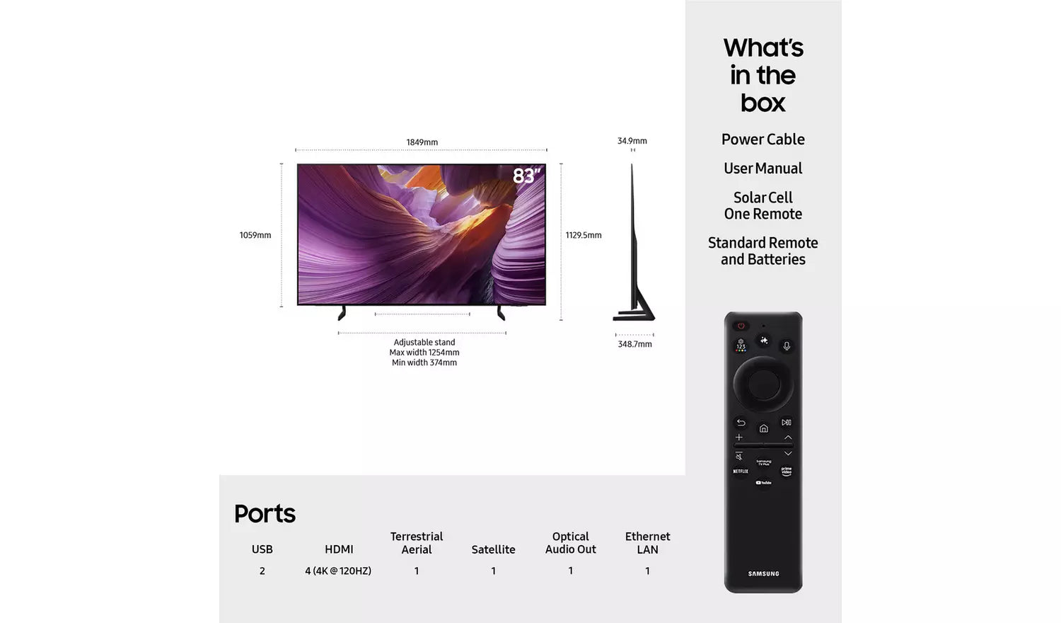SAMSUNG QE55S85FAU 55" OLED 4K Vision AI Smart TV 2025 - QE55S85F