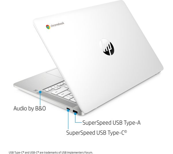 HP 14-na503sa 14" Chromebook - Intel® Celeron®, 64 GB eMMC, White
