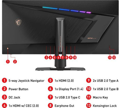 MSI Optix MPG341QR 2K IPS Gaming Monitor- 34&quot;, G-Sync Compatible, HDMI 3440x1440 - SamaTechs