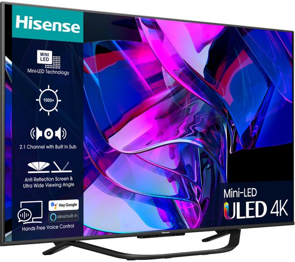 HISENSE 55U7KQTUK 55&quot; Smart 4K Ultra HD HDR Mini-LED TV