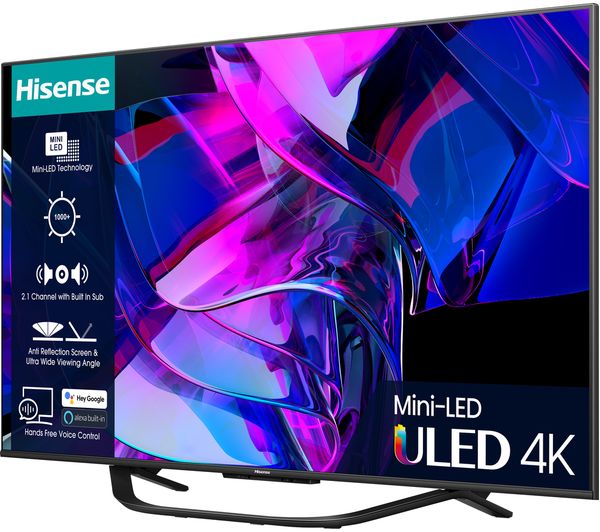 HISENSE 55U7KQTUK 55&quot; Smart 4K Ultra HD HDR Mini-LED TV