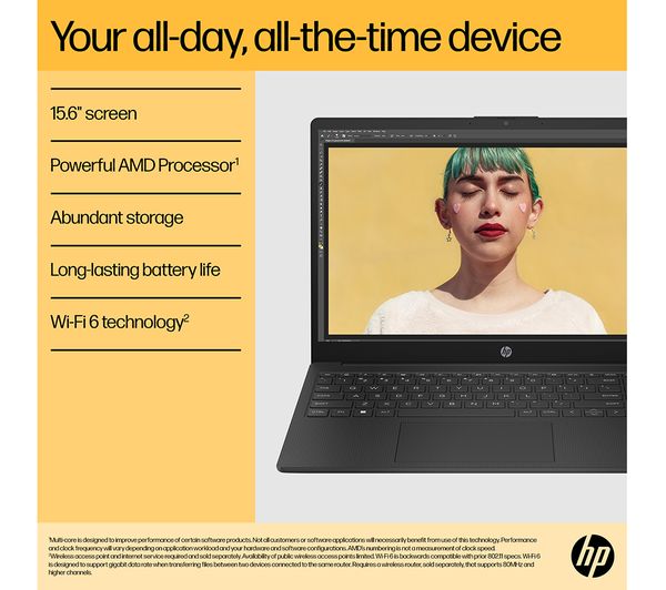 HP 15-fc0516sa 15.6" Laptop - AMD Ryzen 3, 128 GB, Black