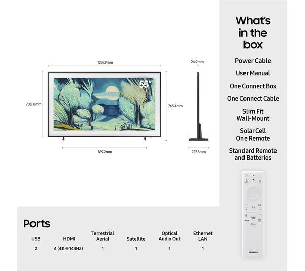 Samsung 55 Inch QE55LS03FAU The Frame Smart QLED TV