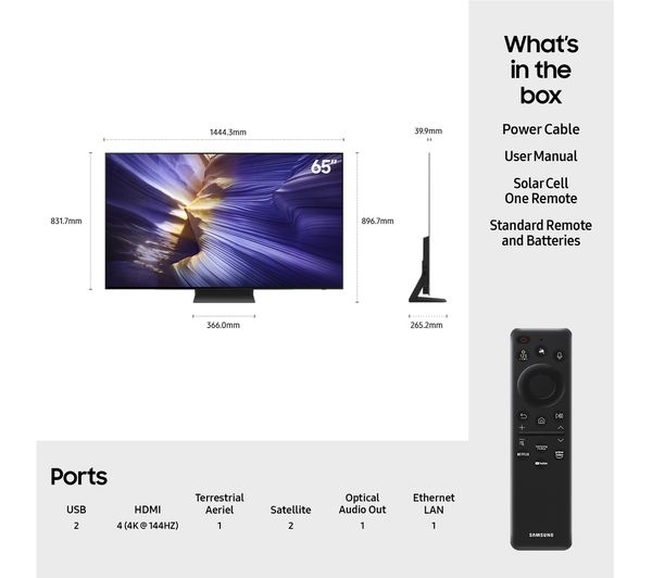 SAMSUNG S90F QE65S90FATXXU 65" OLED 4K Vision AI Smart TV 2025 - QE65S90F
